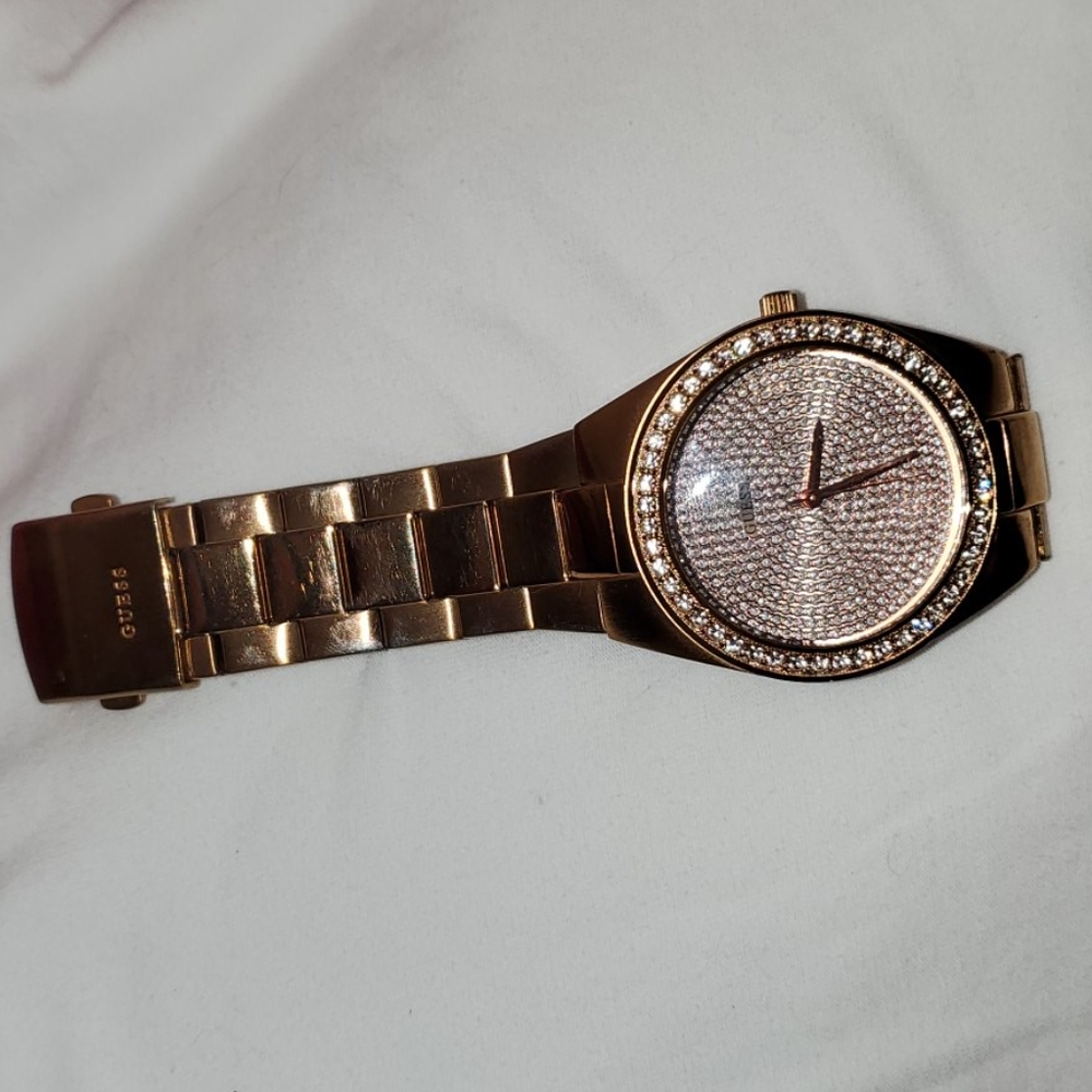 Rose gold Guess watch